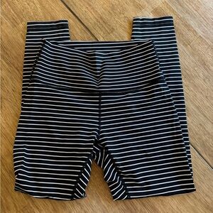 Lululemon Athletica Striped Black and White Leggings